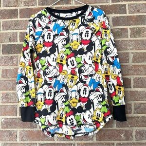 Disney Characters Waffle Knit Long Sleeve Scoop Neck T-shirt Size Medium (8-10)